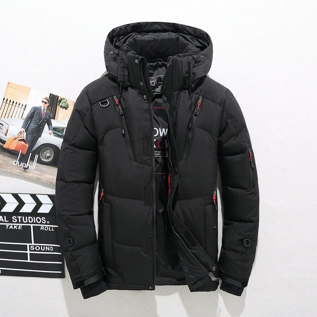 Men Down High Quality Thick Warm Winter Jacket Hooded Thicken Duck Down Parka Coat Casual Slim Overcoat With Many Pockets Mens - steptev
