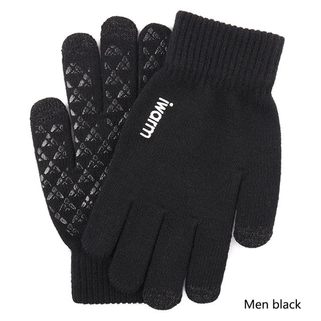 New Touch Screen Knitted Gloves Winter Autumn Men Women Thicken Wool Mitten Outdoors Anti-slip Warmer Couple Gloves High Quality - steptev