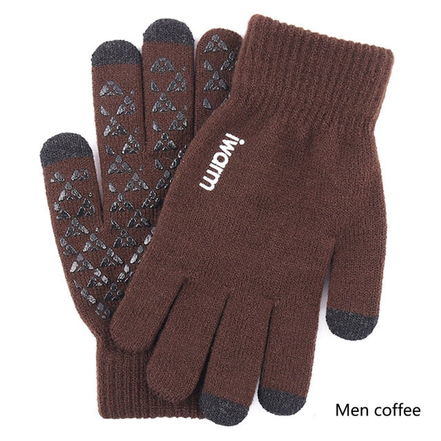 New Touch Screen Knitted Gloves Winter Autumn Men Women Thicken Wool Mitten Outdoors Anti-slip Warmer Couple Gloves High Quality - steptev