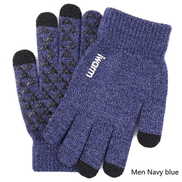 New Touch Screen Knitted Gloves Winter Autumn Men Women Thicken Wool Mitten Outdoors Anti-slip Warmer Couple Gloves High Quality - steptev