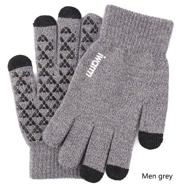 New Touch Screen Knitted Gloves Winter Autumn Men Women Thicken Wool Mitten Outdoors Anti-slip Warmer Couple Gloves High Quality - steptev