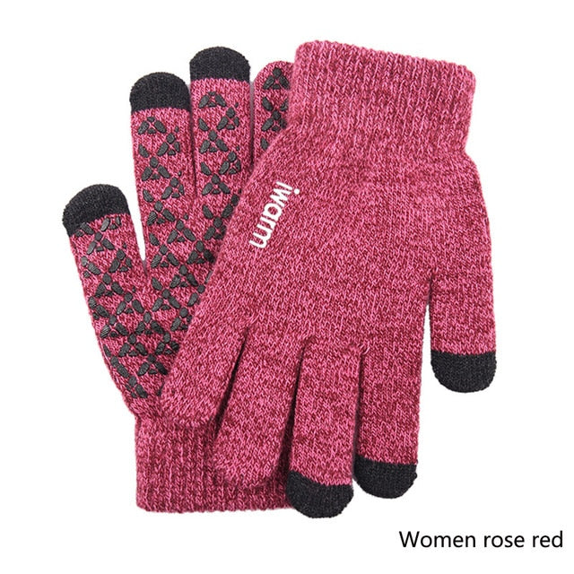 New Touch Screen Knitted Gloves Winter Autumn Men Women Thicken Wool Mitten Outdoors Anti-slip Warmer Couple Gloves High Quality - steptev