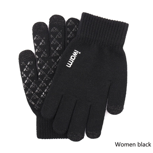 New Touch Screen Knitted Gloves Winter Autumn Men Women Thicken Wool Mitten Outdoors Anti-slip Warmer Couple Gloves High Quality - steptev