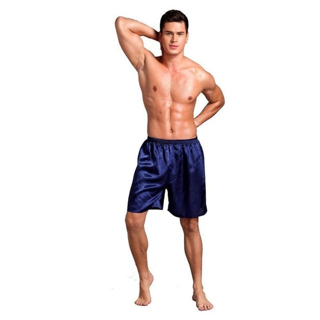 Casual Loose Men's Satin Silk Pijama Shorts Summer Sleepwear Soft Boxer Underwear Pajama Sexy Nightwear Underpants pyjama homme - steptev