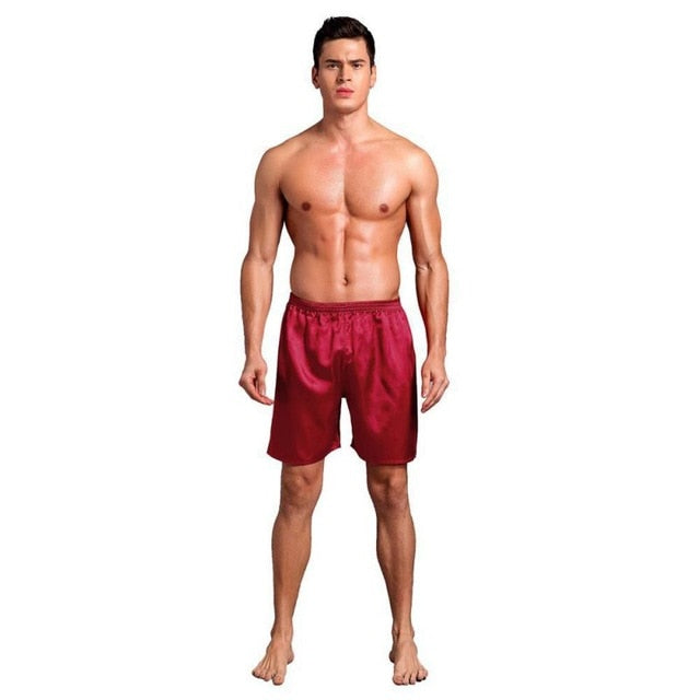 Casual Loose Men's Satin Silk Pijama Shorts Summer Sleepwear Soft Boxer Underwear Pajama Sexy Nightwear Underpants pyjama homme - steptev