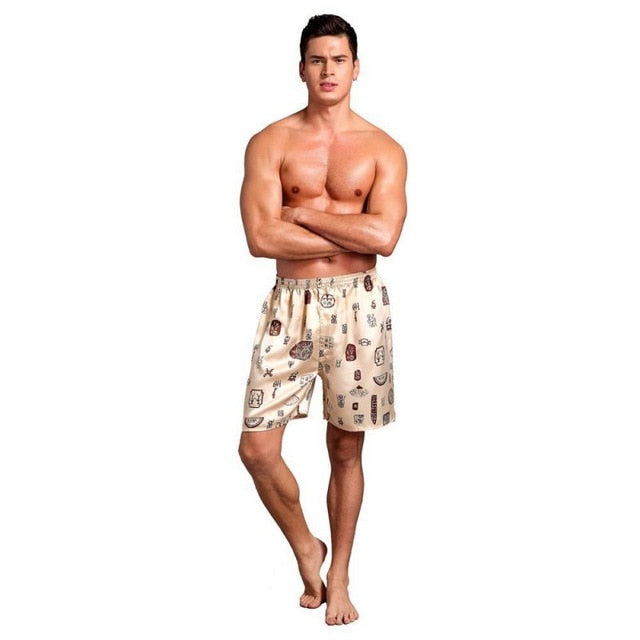 Casual Loose Men's Satin Silk Pijama Shorts Summer Sleepwear Soft Boxer Underwear Pajama Sexy Nightwear Underpants pyjama homme - steptev