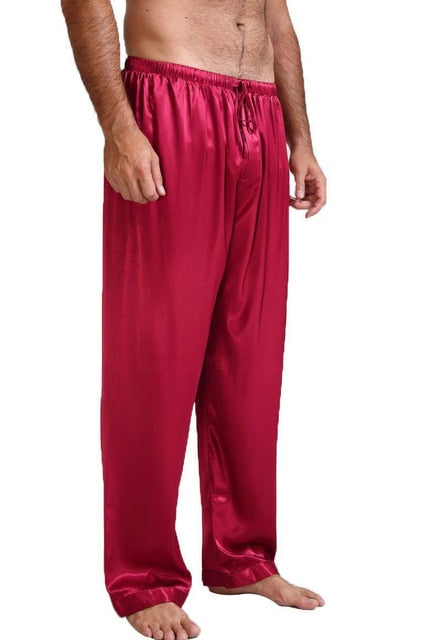Mens Silk Satin Pajamas Pyjamas Pants Lounge Pants Sleep Bottoms Size S-XL Plus - steptev