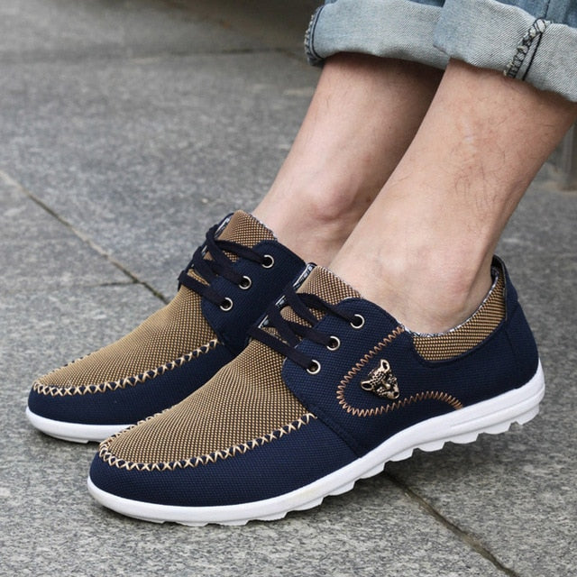 Spring Men Casual Shoes Flat Canvas Shoes for Men Patchwork Shoes Soft Comfortable Breathable Male Footwear Plus Size 39-46 - steptev