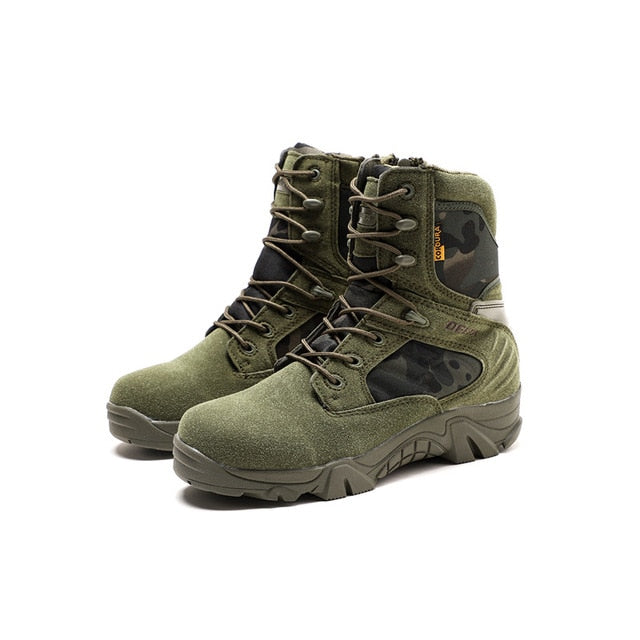 Winter Autumn Men Military Boots Quality Special Force Tactical Desert Combat Ankle Boats Army Work Shoes Leather Snow Boots - steptev