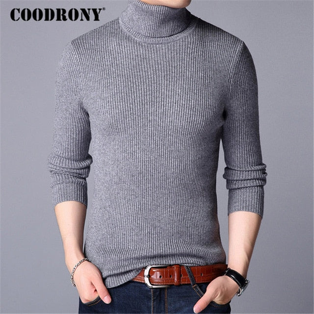 COODRONY Christmas Sweater Men Clothes 2020 Winter Thick Warm Mens Sweaters Casual Classic Turtleneck Cashmere Pullover Men 8253 - steptev
