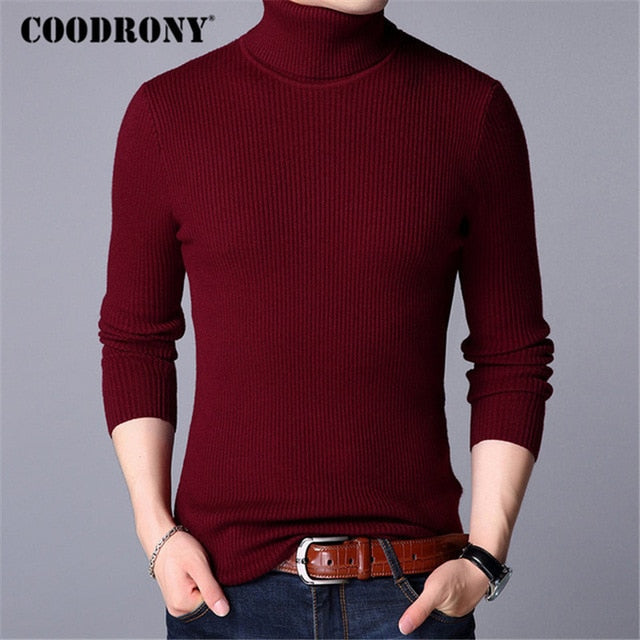 COODRONY Christmas Sweater Men Clothes 2020 Winter Thick Warm Mens Sweaters Casual Classic Turtleneck Cashmere Pullover Men 8253 - steptev