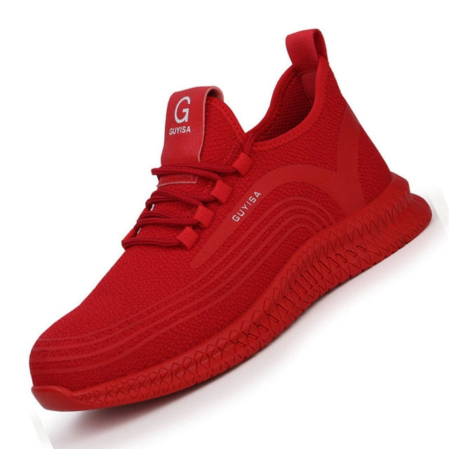 Manlegu Air Mesh Steel Toe Work Shoes Breathable Working Shoes Man Safety Lightweight Puncture-Proof Safety Boots Dropshipping - steptev