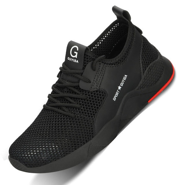 Manlegu Air Mesh Steel Toe Work Shoes Breathable Working Shoes Man Safety Lightweight Puncture-Proof Safety Boots Dropshipping - steptev