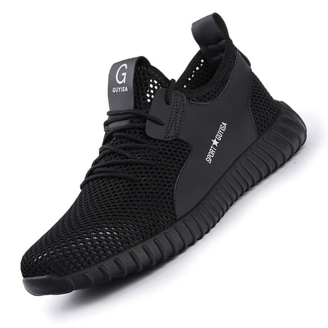 Manlegu Air Mesh Steel Toe Work Shoes Breathable Working Shoes Man Safety Lightweight Puncture-Proof Safety Boots Dropshipping - steptev