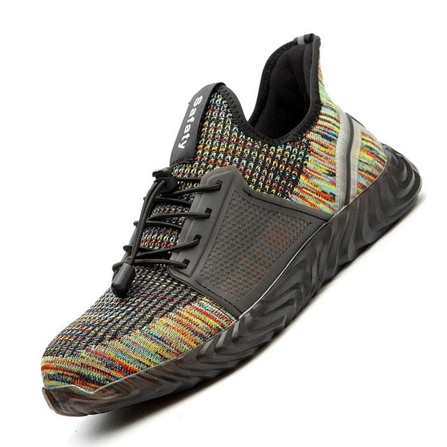 Manlegu Air Mesh Steel Toe Work Shoes Breathable Working Shoes Man Safety Lightweight Puncture-Proof Safety Boots Dropshipping - steptev