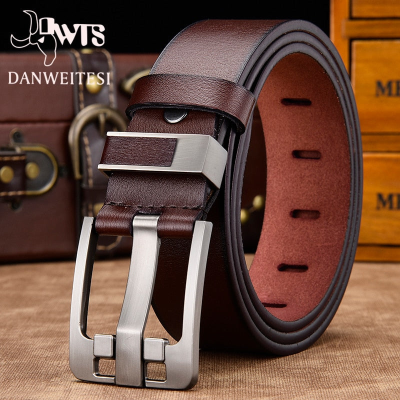 [DWTS]men belt male high quality leather belt men male genuine leather strap luxury pin buckle fancy vintage jeans free shipping - steptev