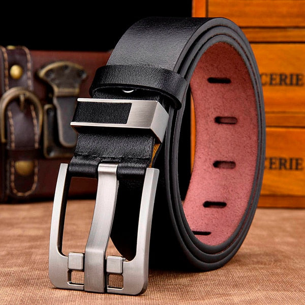 [DWTS]men belt male high quality leather belt men male genuine leather strap luxury pin buckle fancy vintage jeans free shipping - steptev