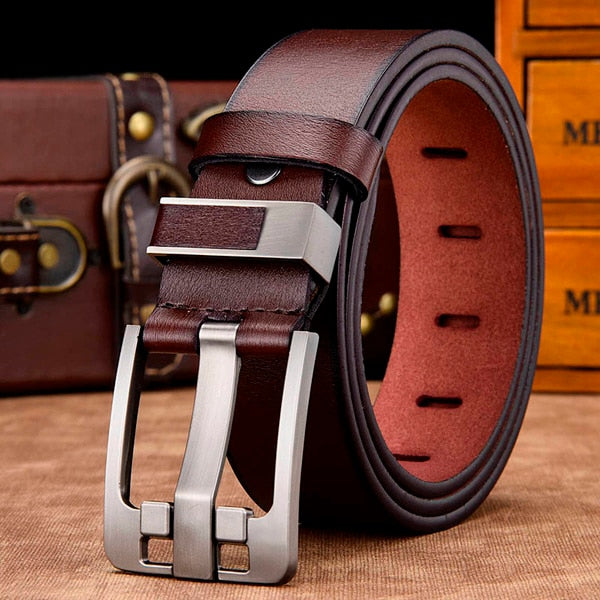 [DWTS]men belt male high quality leather belt men male genuine leather strap luxury pin buckle fancy vintage jeans free shipping - steptev