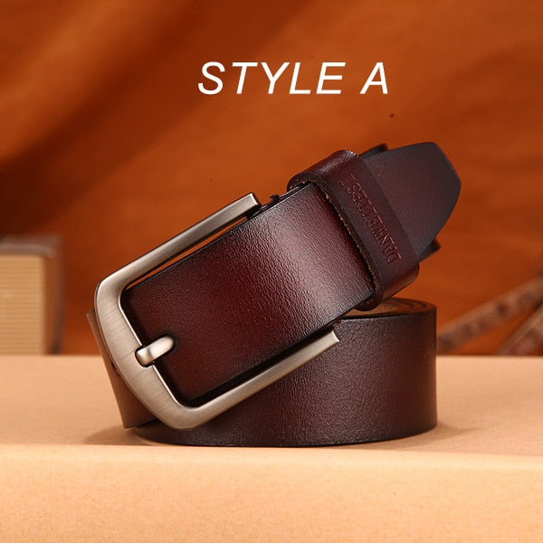[DWTS]men belt male high quality leather belt men male genuine leather strap luxury pin buckle fancy vintage jeans free shipping - steptev