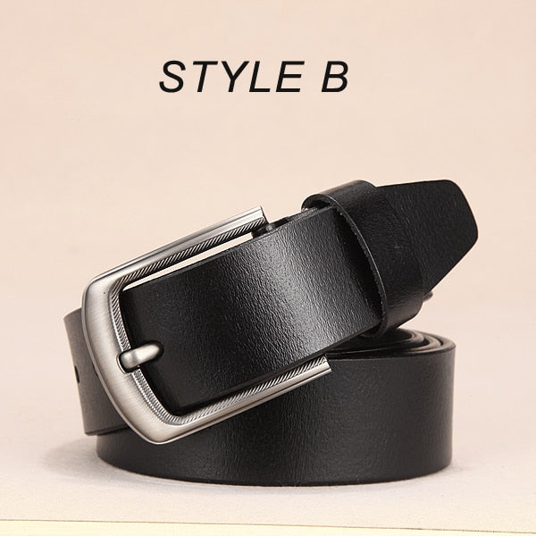 [DWTS]men belt male high quality leather belt men male genuine leather strap luxury pin buckle fancy vintage jeans free shipping - steptev