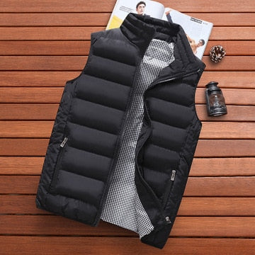Brand Clothing Vest Jacket Mens New Autumn Warm Sleeveless Jacket Male Winter Casual Waistcoat Men Vest Plus Size Veste Homme - steptev