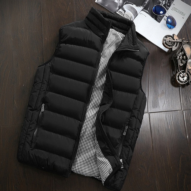 Brand Clothing Vest Jacket Mens New Autumn Warm Sleeveless Jacket Male Winter Casual Waistcoat Men Vest Plus Size Veste Homme - steptev