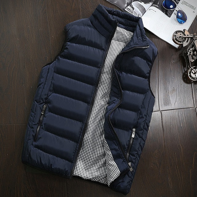 Brand Clothing Vest Jacket Mens New Autumn Warm Sleeveless Jacket Male Winter Casual Waistcoat Men Vest Plus Size Veste Homme - steptev