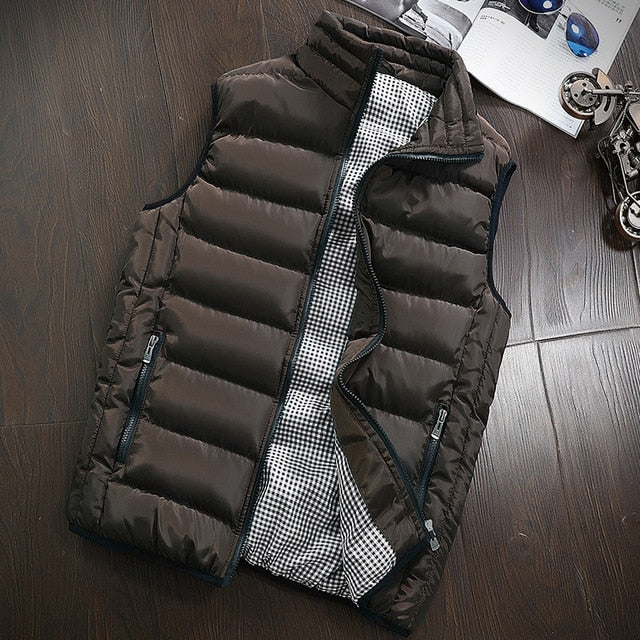 Brand Clothing Vest Jacket Mens New Autumn Warm Sleeveless Jacket Male Winter Casual Waistcoat Men Vest Plus Size Veste Homme - steptev