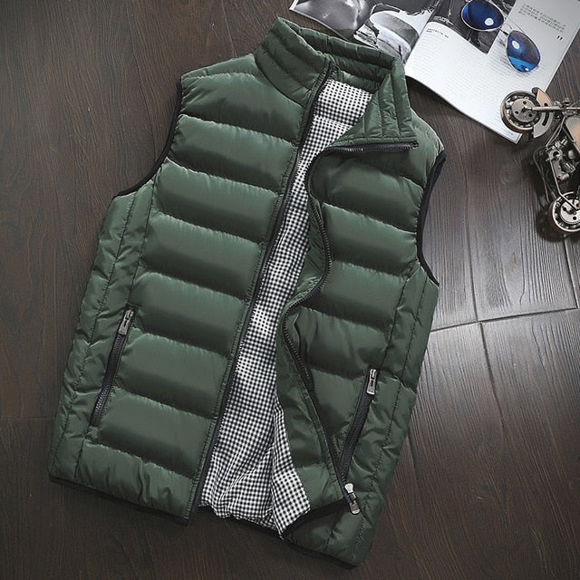 Brand Clothing Vest Jacket Mens New Autumn Warm Sleeveless Jacket Male Winter Casual Waistcoat Men Vest Plus Size Veste Homme - steptev