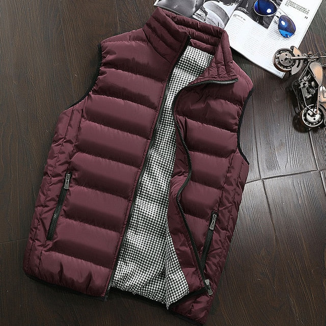 Brand Clothing Vest Jacket Mens New Autumn Warm Sleeveless Jacket Male Winter Casual Waistcoat Men Vest Plus Size Veste Homme - steptev