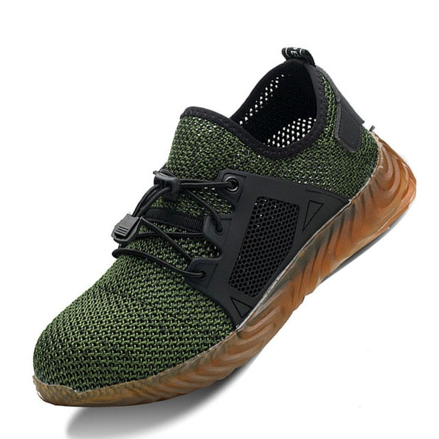 Manlegu Air Mesh Steel Toe Work Shoes Breathable Working Shoes Man Safety Lightweight Puncture-Proof Safety Boots Dropshipping - steptev