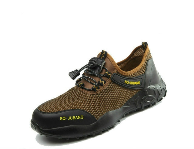 QUHENG Work Boots portable Industrial Shoes Puncture Proof wear-resisting Safety Men's Shoes Security Steel Toe Comfortable - steptev