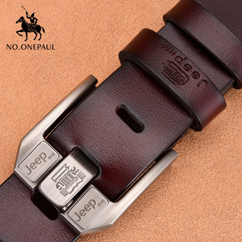NO.ONEPAUL Genuine Leather For Men High Quality Black Buckle Jeans Belt Cowskin Casual Belts Business Belt Cowboy waistband - steptev