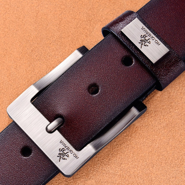 NO.ONEPAUL Genuine Leather For Men High Quality Black Buckle Jeans Belt Cowskin Casual Belts Business Belt Cowboy waistband - steptev