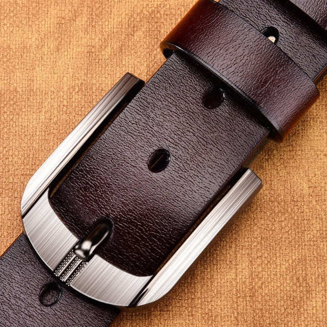 NO.ONEPAUL Genuine Leather For Men High Quality Black Buckle Jeans Belt Cowskin Casual Belts Business Belt Cowboy waistband - steptev