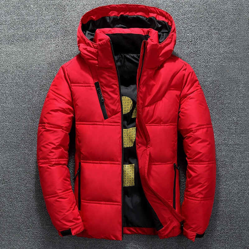 Winter Warm Men Jacket Coat Casual Autumn Stand Collar Puffer Thick Hat White Duck Parka Male Men's Winter Down Jacket With Hood - steptev